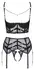 Cottelli Lingerie Shelf Bra Set Chain Black Lace 80B/M Adjustable