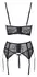 Cottelli Lingerie Shelf Bra Set Chain Black Lace 75B/S Adjustable