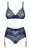 Obsessive Nightly Blue Lace Lingerie Set XL/2XL - 3-Piece Adjustable Design