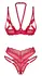 Obsessive Cupide Desir Red Lace Bra & Thong Set S/M Adjustable