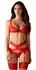 Obsessive Cupide Desir Lace Bra Set Red 2XL/3XL Adjustable Straps