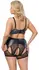 Cottelli CURVES 3-Piece Lace Bra Set with Suspenders, Black, 3XL