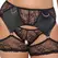 Cottelli Curves 3-Piece Black Lace Bra Set XL Adjustable Chains