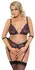 Cottelli Bondage Lace Bra Set XL - Purple & Black, Removable Chains