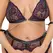 Cottelli Bondage Lace Bra Set XL - Purple & Black, Removable Chains