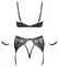 Cottelli Bondage Lace Bra Set XL - Purple & Black, Removable Chains