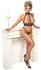 Abierta Fina Chain Set L - Black Lace Crotchless Lingerie with Chains