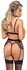 Abierta Fina Elegant Black Bra & Suspender Set with Velvet Choker M