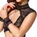 Cottelli Bondage Lace Bra & Crotchless Briefs Set with Handcuffs M