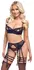 Cottelli LINGERIE Black Lace Bra & Suspender Set 75B/S Adjustable