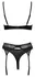 Cottelli Lingerie Set 85C/L Black Lace & Satin with Detachable Chains