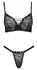 Cottelli Lingerie Black Lace Bra & Thong Set with Eyelet Details 80B/M