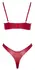 Cottelli Lingerie Red Wet Look Bra Set 75B/S with Decorative Rings