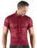 Svenjoyment Men’s Lace Shirt Burgundy Floral Short Sleeve M