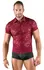Svenjoyment Men’s Lace Shirt Burgundy Floral Short Sleeve M