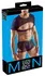 Svenjoyment Matte Black Mesh Crop Top for Men, Adjustable Chest Strap, M