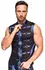 NEK Metallic Blue Strap-Detail Shirt with Powernet Inserts, Size M