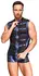 NEK Metallic Blue Strap-Detail Shirt with Powernet Inserts, Size M