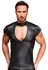 NEK Black Short Sleeve Shirt S Matte Look with V-Cut & Ring Detail