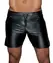 Noir Missbehaved Men’s Powerwetlook Shorts 2XL Black Drawstring Fit