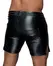 Noir Missbehaved Men’s Powerwetlook Shorts 2XL Black Drawstring Fit