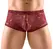 Svenjoyment Lace Design Transparent Men's Pants Dark Red L