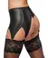 ZADO Lamb Leather Suspender Belt L - Retro Style, 4 Metal Straps