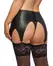 ZADO Lamb Leather Suspender Belt L - Retro Style, 4 Metal Straps