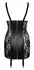 ZADO Le Dress CL L Leather Suspender Mini Dress with Lace Inserts, Black, Size L
