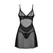 Obsessive Stelisa Chemise & Thong Set Black L/XL - Adjustable Design