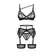 Obsessive Nuites 3-Piece Lingerie Set Black L/XL - Polka Dot Design