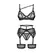 Obsessive Nuites 3-Piece Lingerie Set Black L/XL - Polka Dot Design