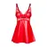 Obsessive Aliosa Chemise & Thong Red 2XL/3XL - Elegant Lace Lingerie Set
