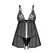 Obsessive Blomentis Babydoll Set Black XL/2XL Adjustable Lace