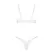 Obsessive Alissium White Bra & Thong Set XL/2XL Lace Geometric Design