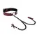 Sportsheets Saffron Adjustable Collar with Chain and Clamps, Red/Black
