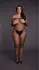 OSX Bodystocking Off-Shoulder Fishnet Longsleeve Black Plus Size