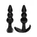 Ouch! No.80 Silicone Anal Plug Set 4 Sizes Ergonomic Base Black