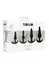 Ouch! No.80 Silicone Anal Plug Set 4 Sizes Ergonomic Base Black