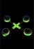 Ouch! Glow in the Dark Hand & Ankle Cuffs Set with Hogtie, Luminous Green
