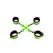 Ouch! Glow in the Dark Hand & Ankle Cuffs Set with Hogtie, Luminous Green