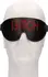 Ouch! Leather Eye Mask with Red Lettering - Adjustable, Black/Red