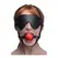 Sex & Mischief Blindfold Harness with Red Ball Gag Adjustable Black