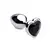 Black Heart Aluminum Intimate Plug Small - Lightweight, Nickel-Free, Black