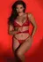 Daring Intimates Lace Dreams 3PC Lingerie Set Red - Adjustable Fit