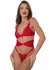 Daring Intimates Lace Dreams 3PC Lingerie Set Red - Adjustable Fit