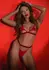 Daring Intimates Peek-a-Boo Bow Bra & Panty Set, Satin Bows, Adjustable Fit
