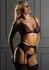 Daring Intimates 3PC Lace Bra, Panty & Garter Set Purple Velvet Trim