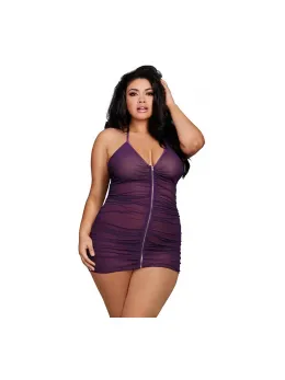 Dreamgirl Chemise & G-String Diamond Mesh Set Black Lingerie