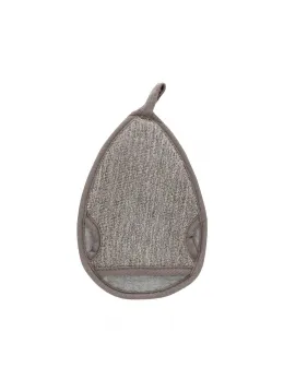 Touche Water Drop Bath Mitt Charcoal Hemp-Flax Exfoliating Glove